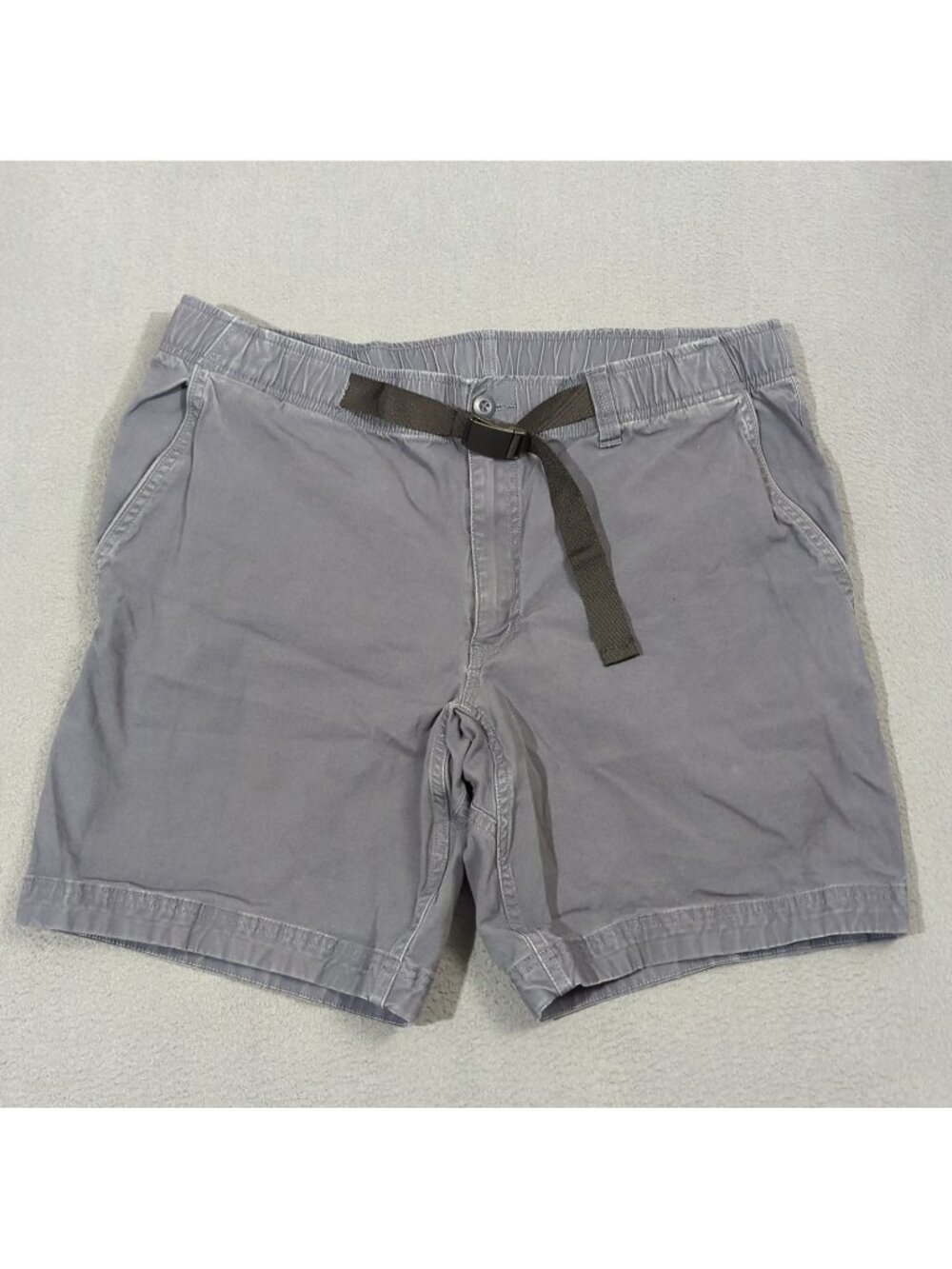 Duluth Shorts Men's L Steel Blue Belted Lightweight Canvas Standard Fit 9"
